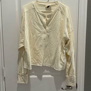 Cropped cream Henley by Universal Thread